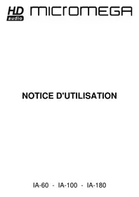 Notice Micromega IA180 Recepteur