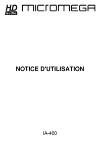 Notice Micromega IA400 Recepteur