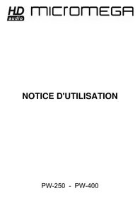 Notice Micromega PW400 Recepteur