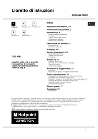 Notice HOTPOINT TCD 97B 6HYN (EU) Sèche-linge