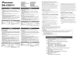 Notice PIONEER SECE511K écouteurs