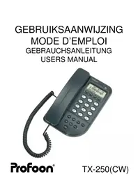Notice PROFOON TX250 Telefon