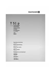 Notice BEYERDYNAMIC T 51 P Earphones