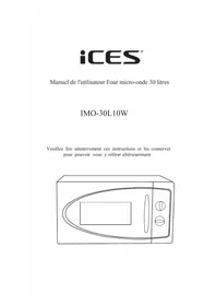 Notice Ices IMO30L10W Four à micro-ondes
