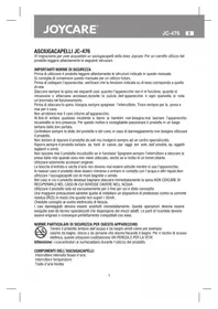 Notice Joycare JC476 W Sèche cheveux