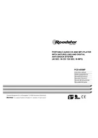 Notice ROADSTAR PCD495MPBK Lecteur/enregistreur de cd