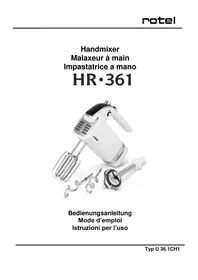 Notice ROTEL HR 361 Mixeur plongeant
