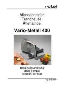 Notice ROTEL VARIOMETALL 400 Trancheuse