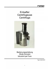 Notice ROTEL VITAL 420 Extracteur de jus