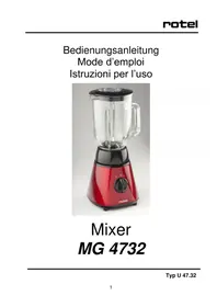 Notice ROTEL MG 4732 Mixeur plongeant