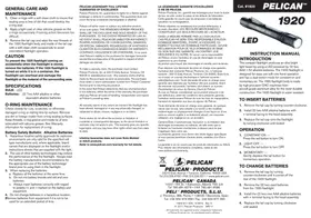 Notice Pelican 1920 LED Lampe de poche