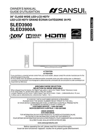 Notice SANSUI SLED3900 Téléviseur
