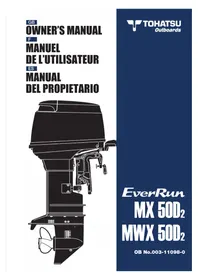 Notice Tohatsu MWX50D2 EVERRUN Outboard motor