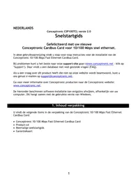 Notice CONCEPTRONIC CSP100TCL Carte réseau / adaptateur