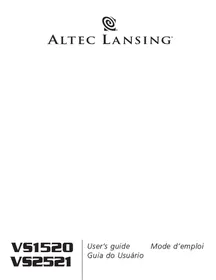 Notice ALTEC LANSING VS2521 Haut-parleur