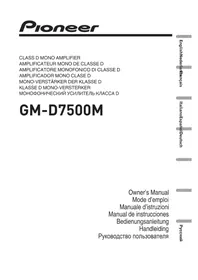 Notice PIONEER GMD7500M AV ресивер