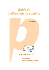 Notice PLUSTEK OPTICBOOK 3800 Scanner