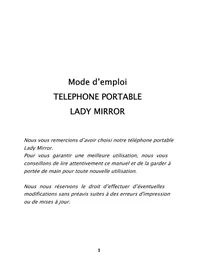 Notice ITT LADY MIRROR Téléphone mobile