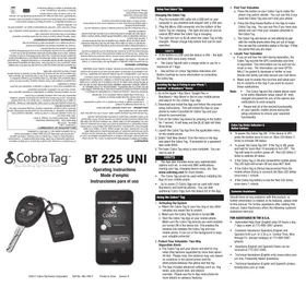 Notice COBRA TAG BT225UNI Navigateur