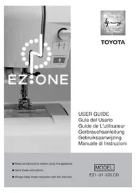 Notice TOYOTA EZ1U1 Machine à coudre