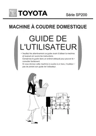 Notice TOYOTA ECO26B Machine à coudre