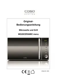 Notice CASO MG20 CERAMIC MENU Microonde