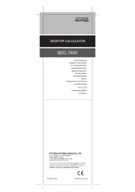 Notice CITIZEN SDC740N Calculatrice