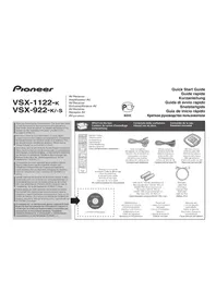 Notice PIONEER VSX922S AV ресивер