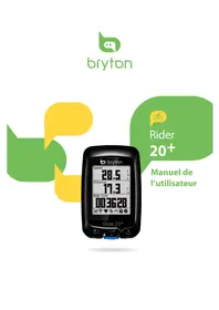 Notice Bryton RIDER 20 PLUS Compteur