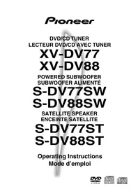 Notice PIONEER XVDV88 Home theater audio system