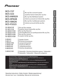 Notice PIONEER XVBD621FSW Système audio home cinéma