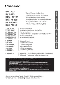 Notice PIONEER XVBD821FSW Système audio home cinéma