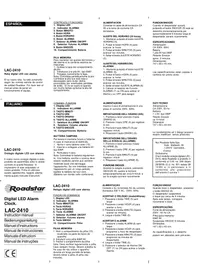 Notice ROADSTAR LAC2410 Radio-réveil