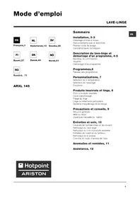 Notice HOTPOINT-ARISTON ARXL 145 EU Mașină de spălat