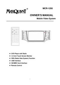 Notice Marquant MCR1295 Car stereo