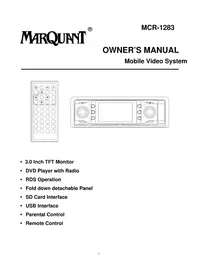 Notice Marquant MCR1283 Car stereo