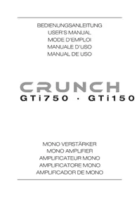 Notice Crunch GTI 1500 Car stereo