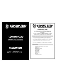 Notice Ground Zero GZPA 1.8000SPLHC Autoradio