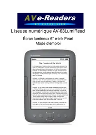 Notice Autovision LUMIREAD AV63 Lecteur électronique