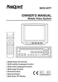 Notice Marquant MCDKIT7 Portable DVD Player