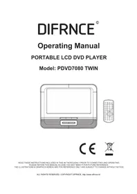 Notice Difrnce PDVD7080 TWIN Portable DVD Player