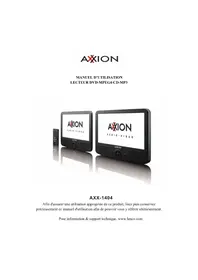 Notice Axxion AXX1404 Lecteur DVD portable