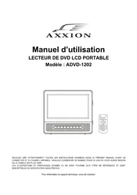 Notice Axxion ADVD1202 Lecteur DVD portable
