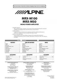 Notice ALPINE MRXM50 Autoradio