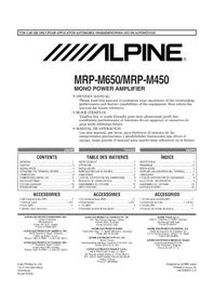 Notice ALPINE MRPM650 Autoradio