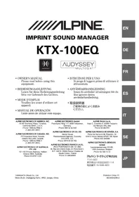 Notice ALPINE KTX100EQ Autoradio
