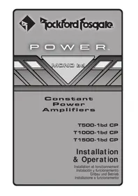 Notice Rockford Fosgate POWER T1001BD CP Autoradio