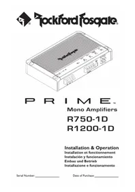 Notice Rockford Fosgate R4004D Autoradio