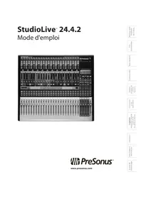 Notice PRESONUS STUDIOLIVE 24.4.2AI Table de mixage