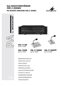 Notice Monacor PA1120PTT Mengpaneel